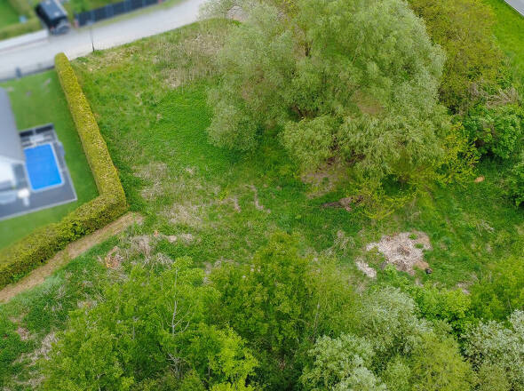 Draufsicht aus Richtung Nottekanal auf das Grundstück