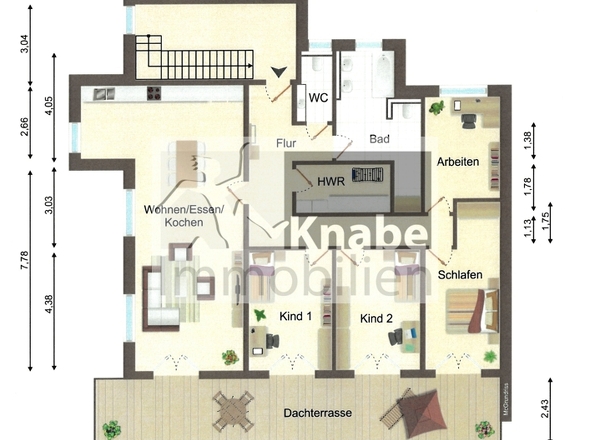 Grundriss WE 14, 2. OG (DG)