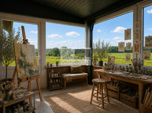Beispielhafte Einrichtung als Atelier