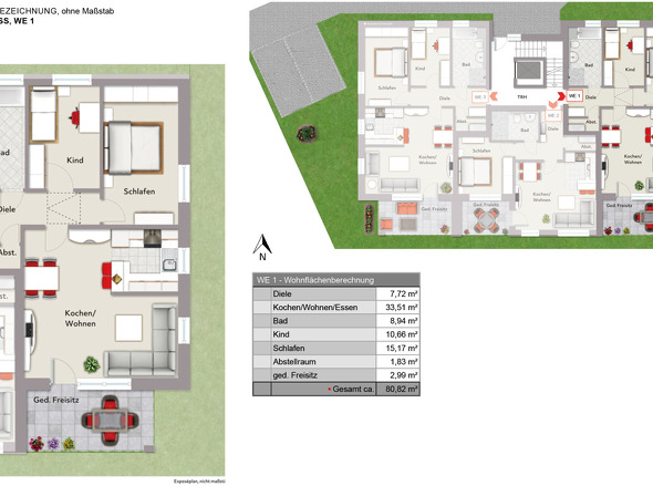 Grundriss WE 1