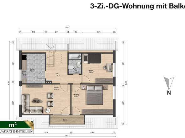 Grundriss DG bemaßt