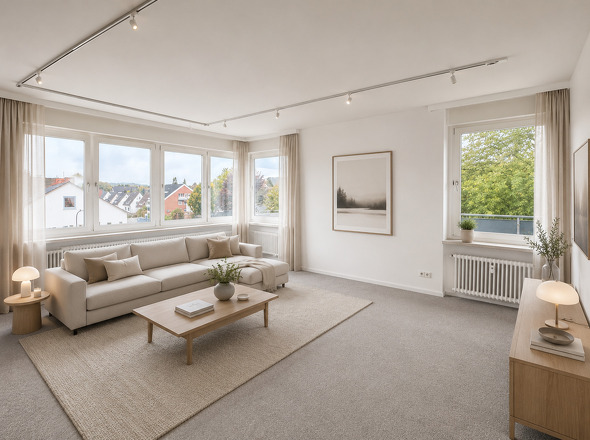 Wohnzimmer (mit KI eingerichtet)