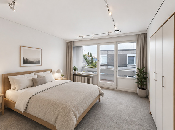 Schlafzimmer (mit KI eingerichtet)