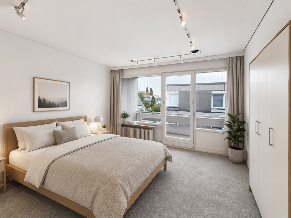 Schlafzimmer (mit KI eingerichtet)