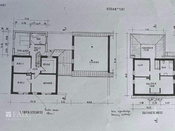 Grundriss Obergeschoss & Dachgeschoss