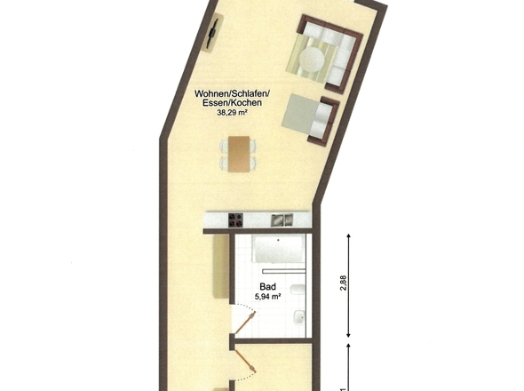 Grundriss WE 02, EG 