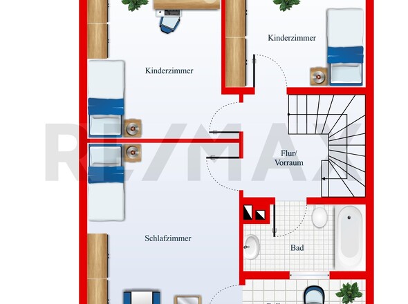 OG - Der Grundriss dient ausschließlich der veranschaulichenden Darstellung und erhebt keinen Anspruch auf Maßstabstreue oder Vollständigkeit.