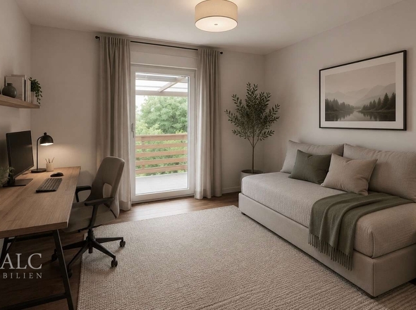 KI gestagt Home office -Gästezimmer 