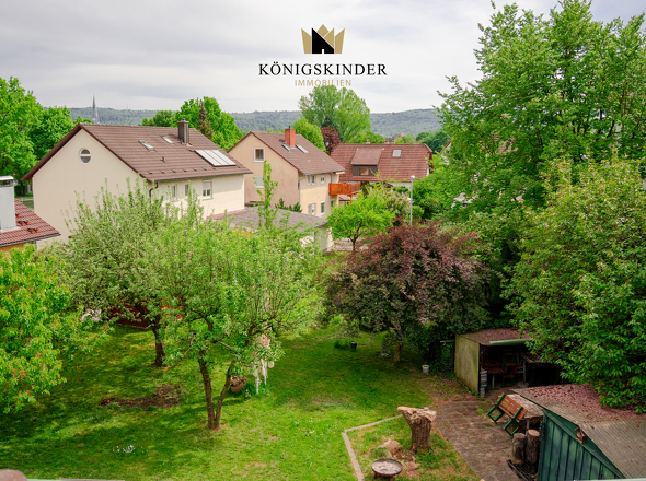Blick vom Balkon 1. OG in den Garten