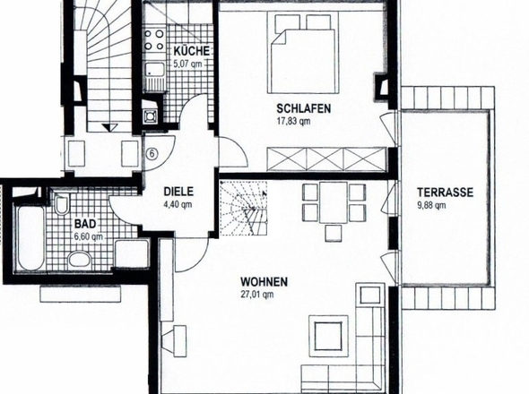 Wohnung Nr. 6, QM-Angaben sind Grundfläche (keine Wohnfläche)