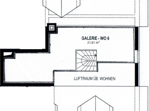 Wohnung Nr. 6 - Galerie  QM-Angaben sind Grundfläche (keine Wohnfläche)