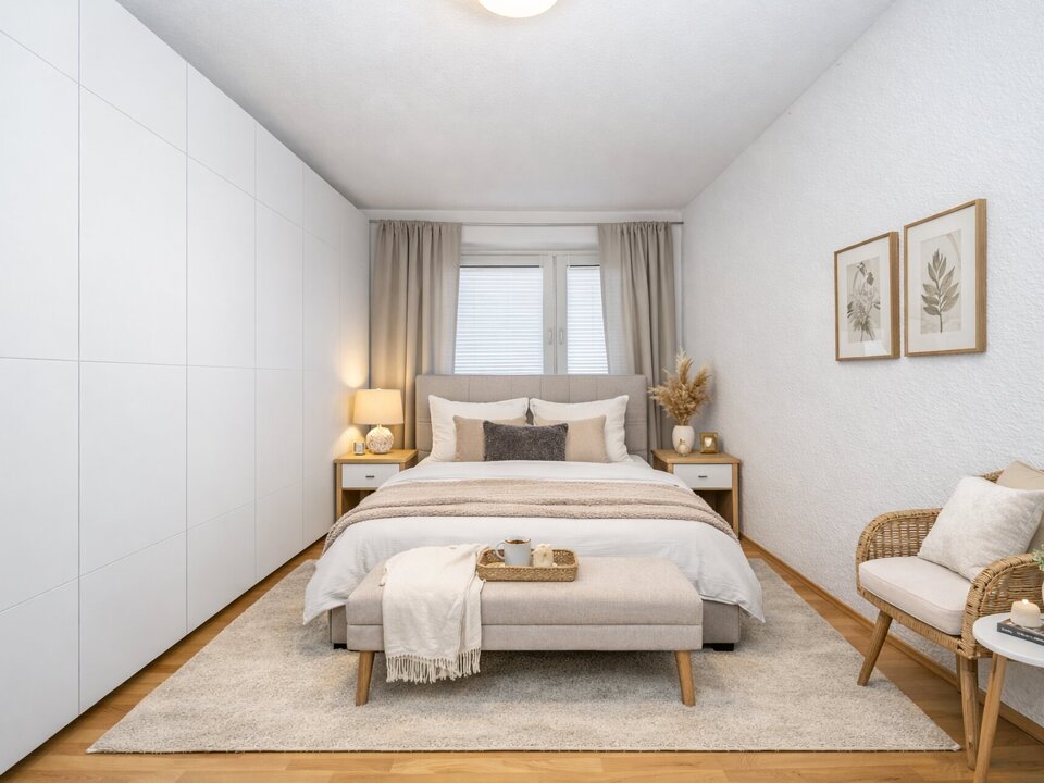 Schlafzimmer - virtuelles Staging