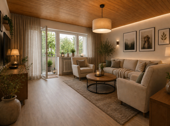 KI generiertes Einrichtungsbeispiel Wohnzimmer