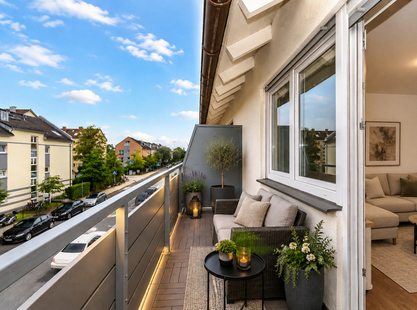 Balkon - virtuelles Staging (KI)