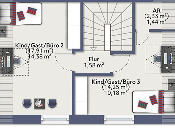 Grundriss DG - Haus E (Reihenendhaus)