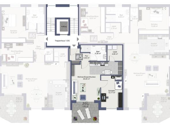 Grundriss 1. OG: Whg #5