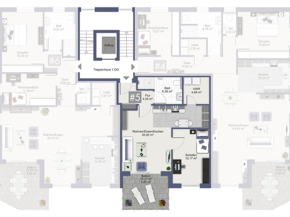 Grundriss 1. OG: Whg #5