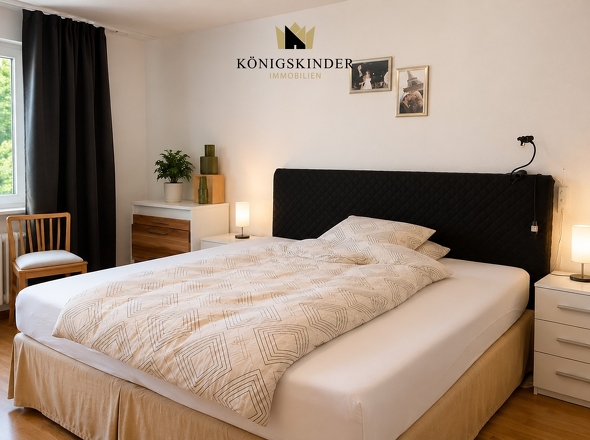 Ruhig gelegenes Schlafzimmer für erholsame Nächte.