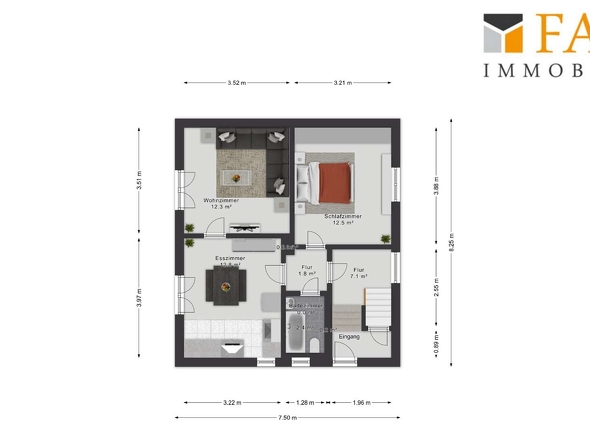 Erdgeschoss Haus 1