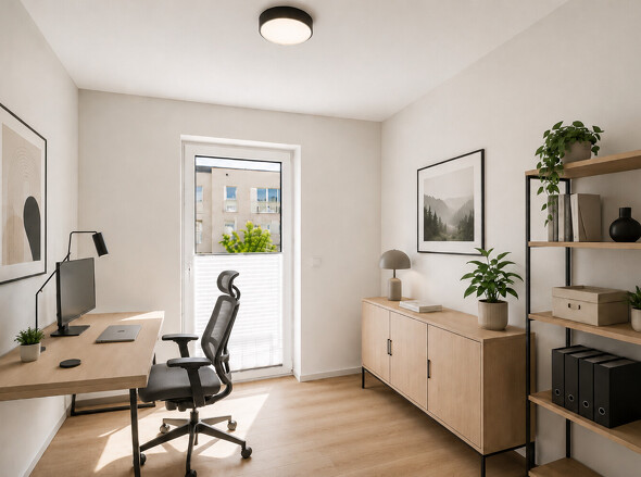 KI generiert: Arbeitszimmer
