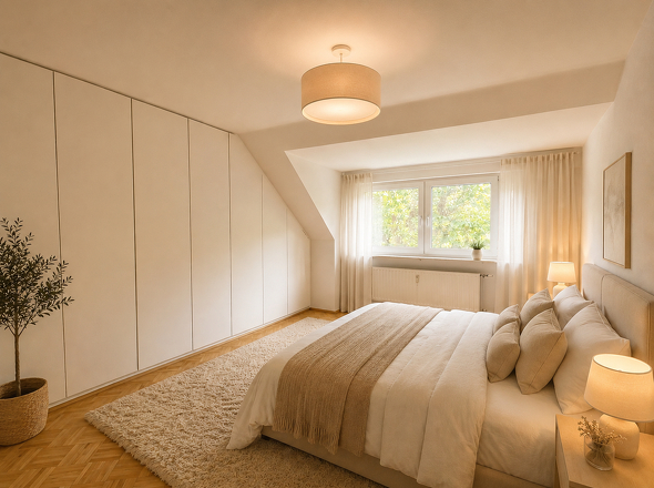 KI-generierte Einrichtungsbeispiel Schlafzimmer