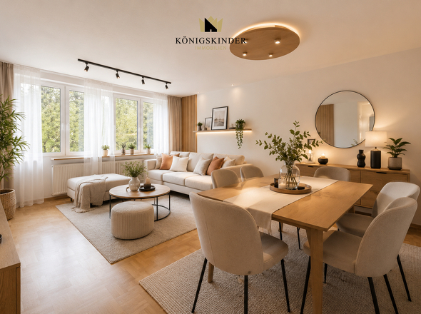 Wohn- Esszimmer - KI VISUALISIERUNG