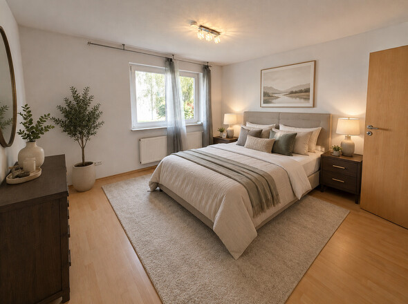Schlafzimmer 1 mit KI möbliert