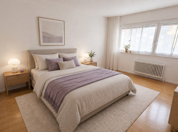 Schlafzimmer 2 mit KI möbliert