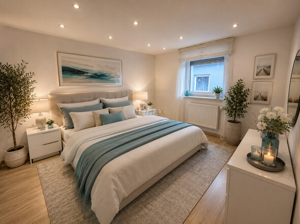 Schlafzimmer mit KI eingerichtet