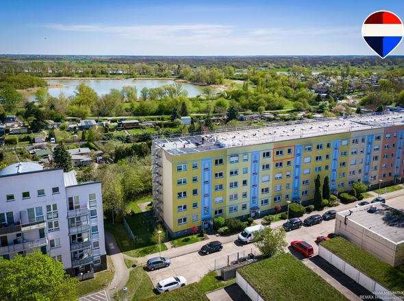 Luftaufnahme mit Blick auf den Salbker See