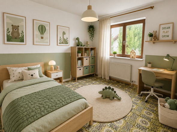 OG Schlafzimmer 3 mit KI möbliert