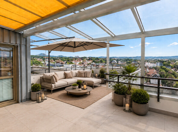 Dachterrase mit KI möbliert 
