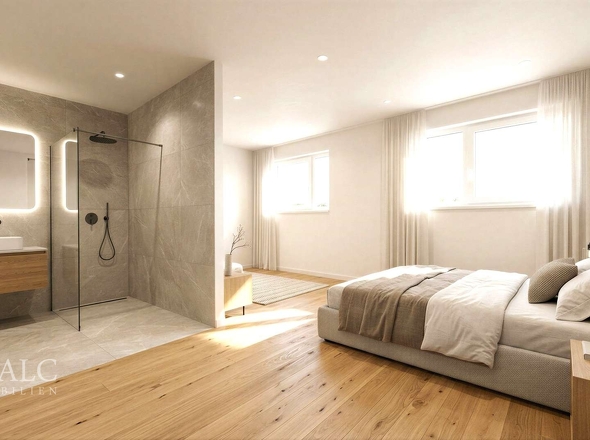 mögl. Schlafzimmer und Bad