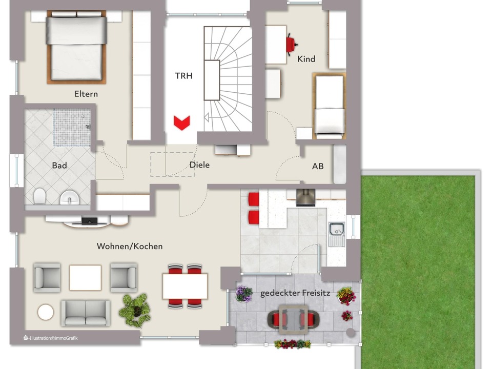 3 ZKB mit Balkon, ca. 78 m² Wohnfläche