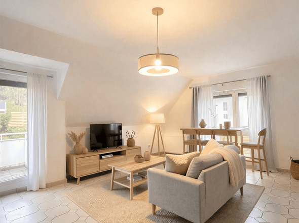 Modernes Wohnzimmer mit Essbereich