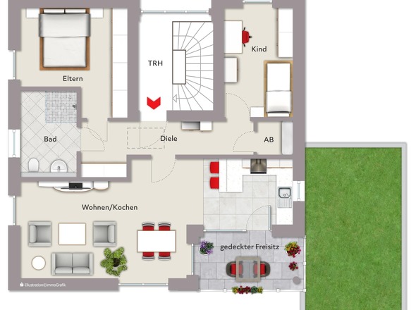 3 ZKB mit Balkon, ca. 78 m² Wohnfläche