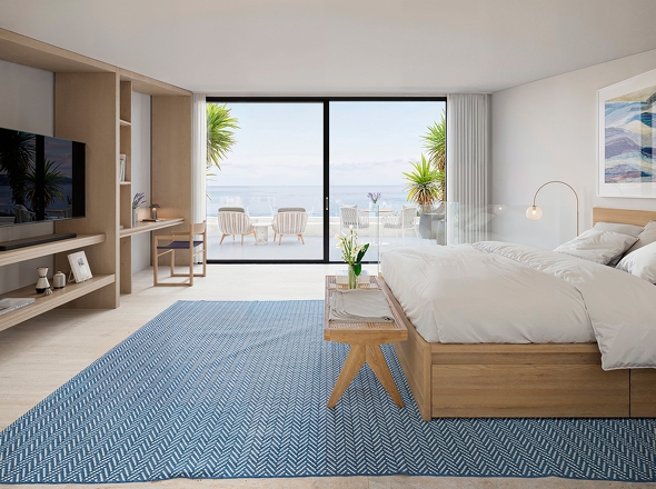 Schlafzimmer mit Meerblick