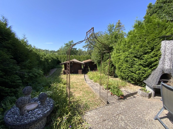 Blick von der Terrasse in den Garten