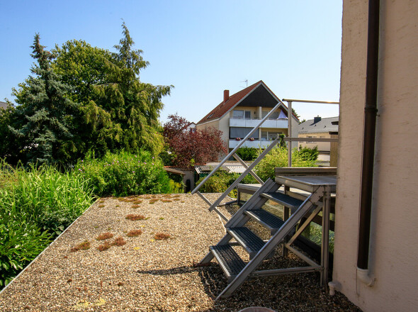 Blick Garage oben