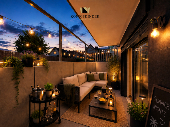  (Fotomontage) Terrassenlounge an Sommerabenden