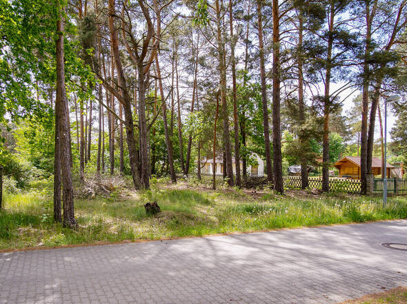 Blick von linker Straßenecke auf das Grundstück