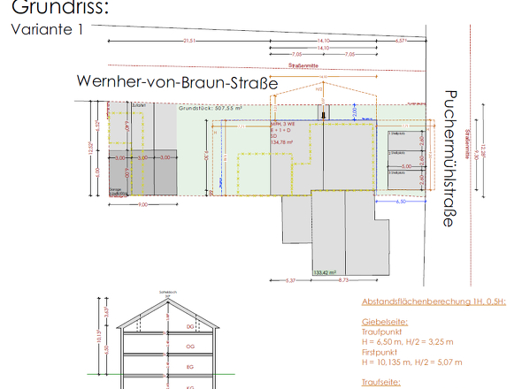 Bebauungsplan Variante 1