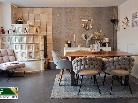 Essbereich im Wohnzimmer