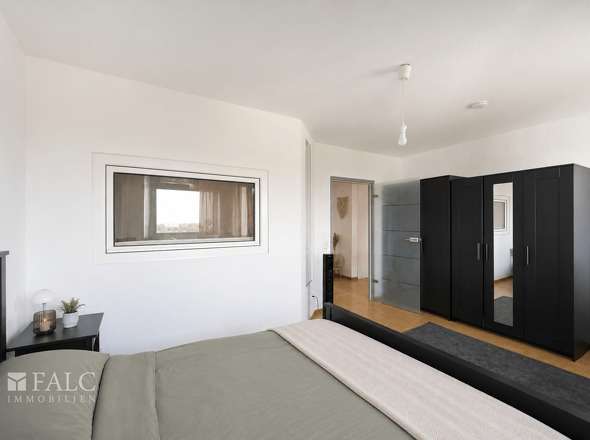 Schlafzimmer Blick Bad