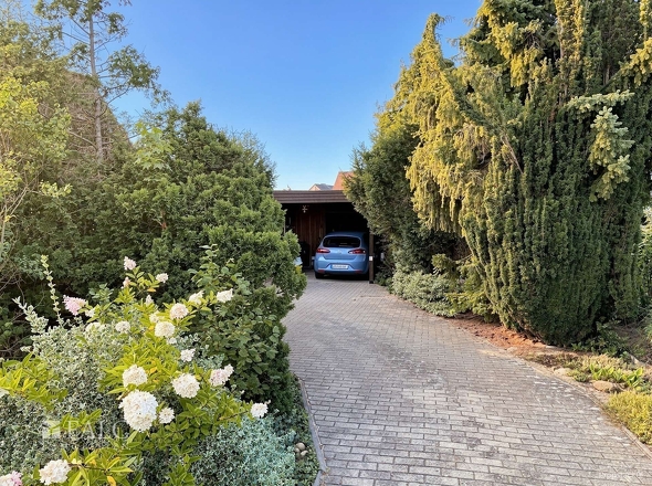 Einfahrt zum Carport 