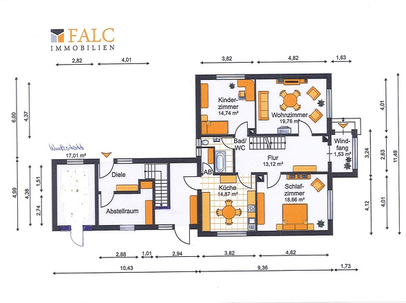 Grundriss EG Immobilie / Einliegerwohnung