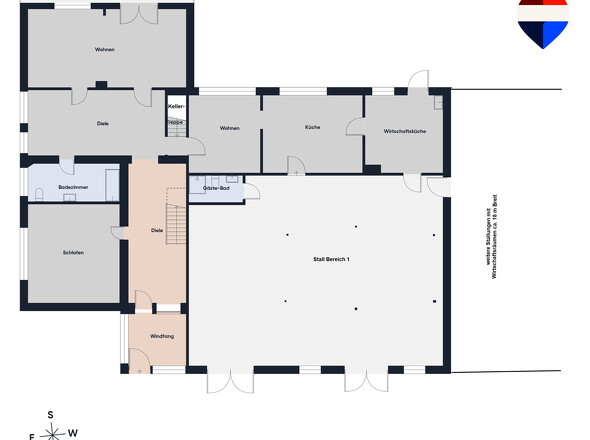 Grundriss EG mit Stallungen