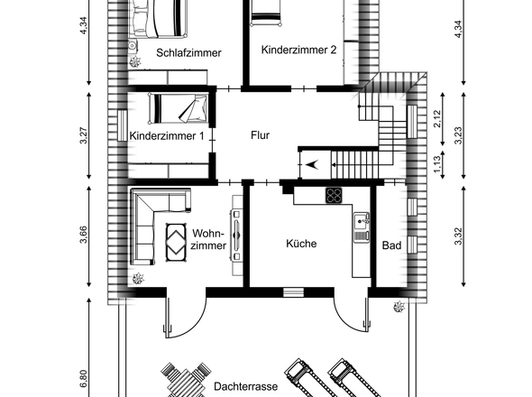 Dachgeschossgrundriss Luisenstr. 14