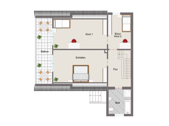 Dachgeschoss Wohnung 1
