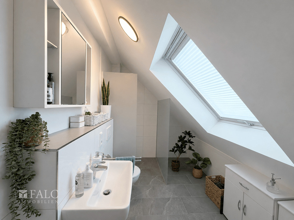 Badezimmer im Dachgeschoss